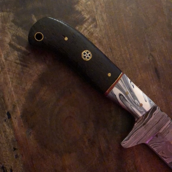 Beautiful Damascus Mini Cleaver/Chopper with Leather Sheath (Bullcutter) - Picture 7 of 7